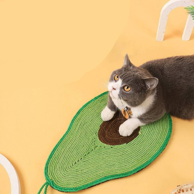 Avocado Shaped Wall-Mounted Scratcher – Roped Design for Cats