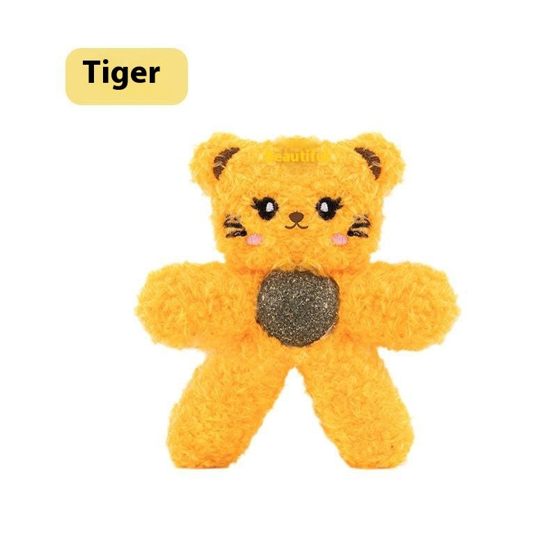 Plush Animal Cat Toy with Catnip Ball – Chewable and Fun