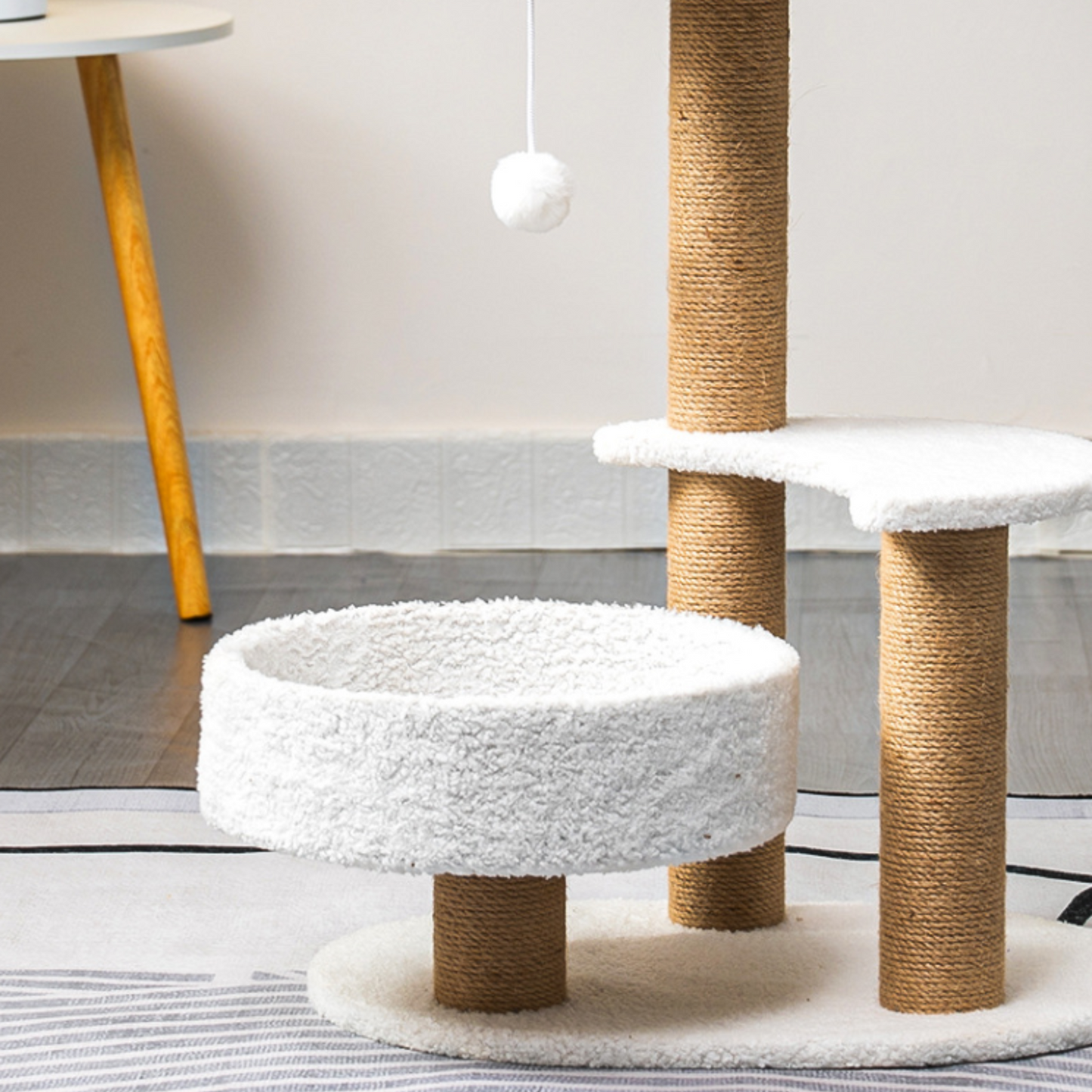 Cat Tree with Moon Crescent Design– Cozy Double Bed Cat Tower