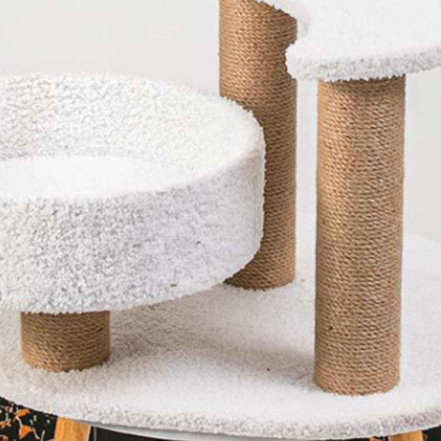 Cat Tree with Moon Crescent Design– Cozy Double Bed Cat Tower