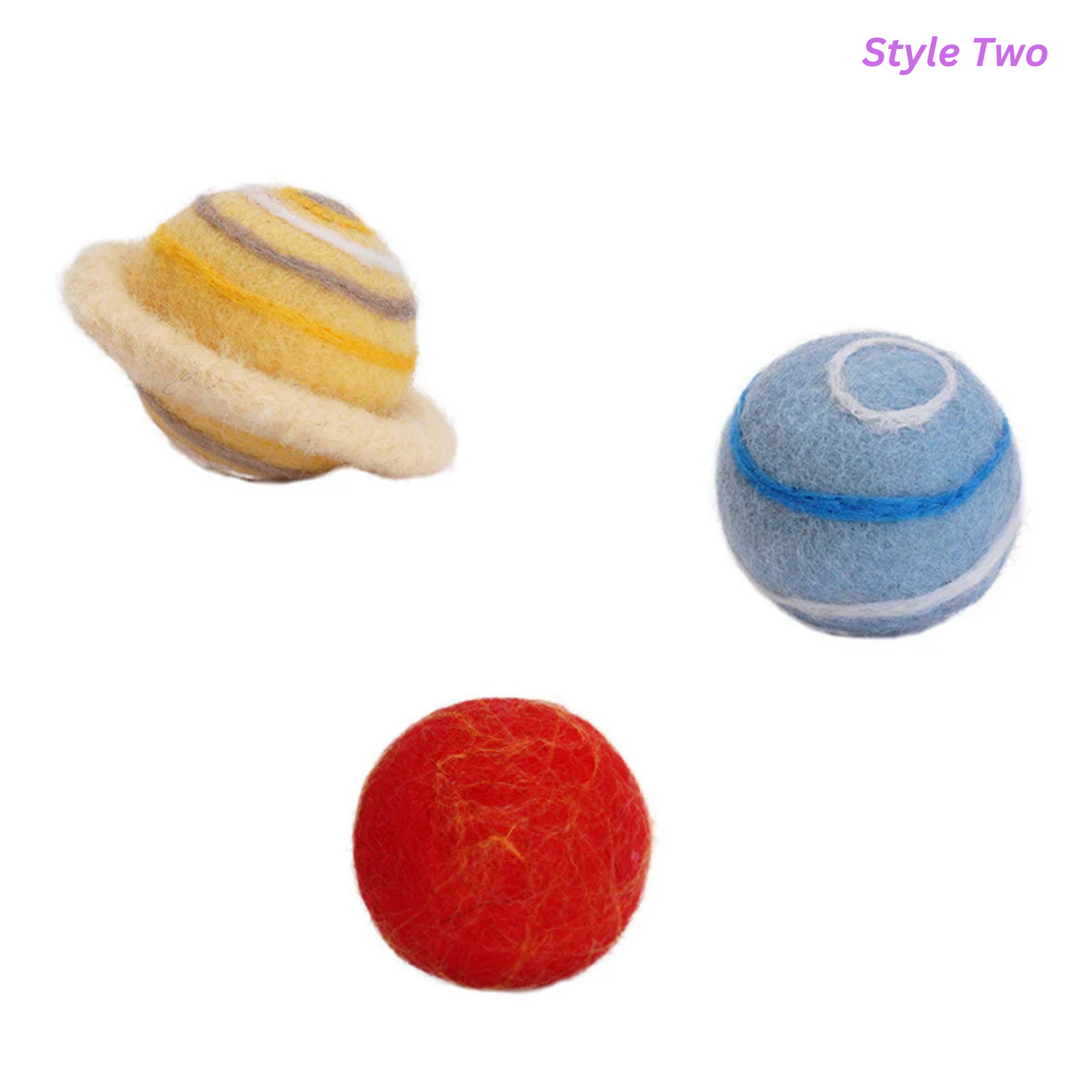 Catnip-Filled Felt Planet Balls for Cats – Interactive Pet Toys