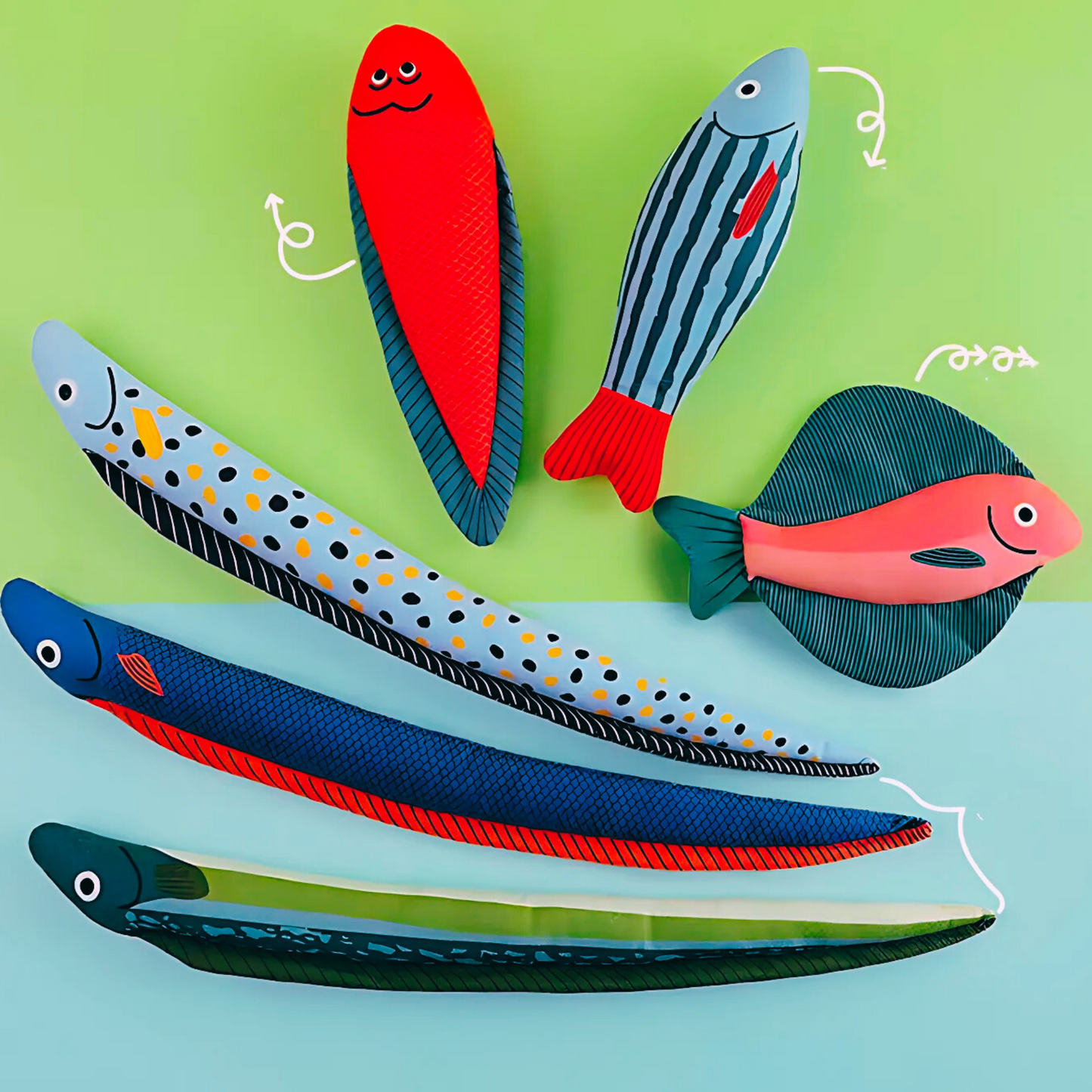 Catnip-Filled Sea Creature Cat Toy – Fish and Eel Designs