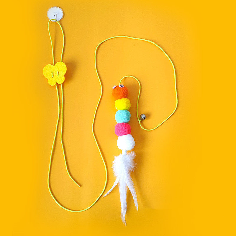 Interactive Retractable String Cat Toy – Colorful Insect Designs