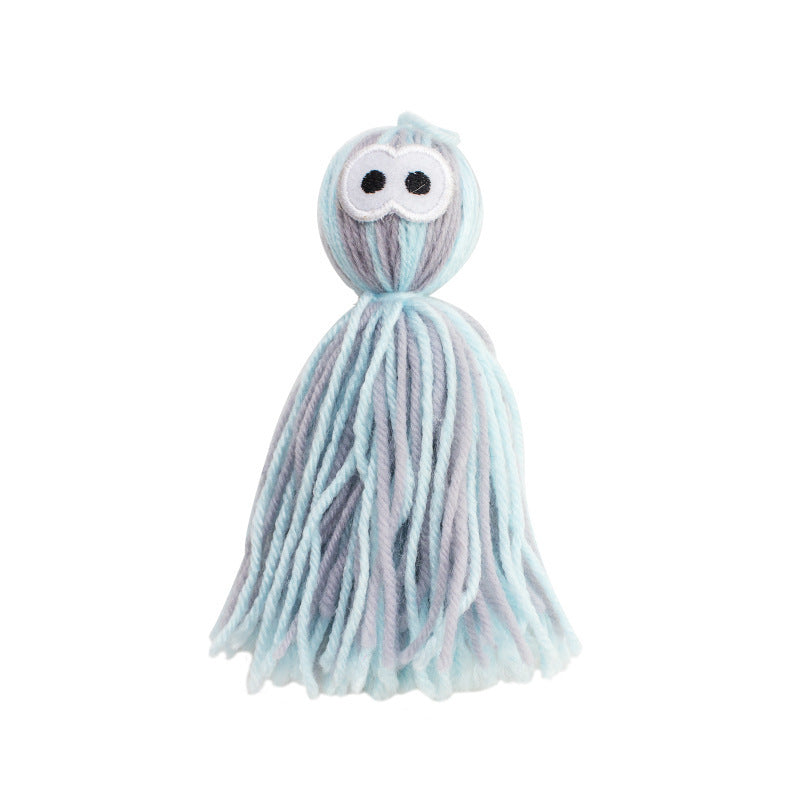 Squid-Inspired Wool Yarn Cat Toy – Interactive Hanging Toy for Cats